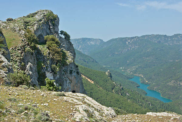 Blick auf den Stausee von Anchuricas, Sierra de Segura