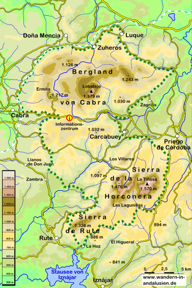 Übersichtskarte Naturpark Sierras Subbéticas (klein)