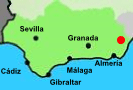 Lage des Naturparks Sierra de Maria in Andalusien